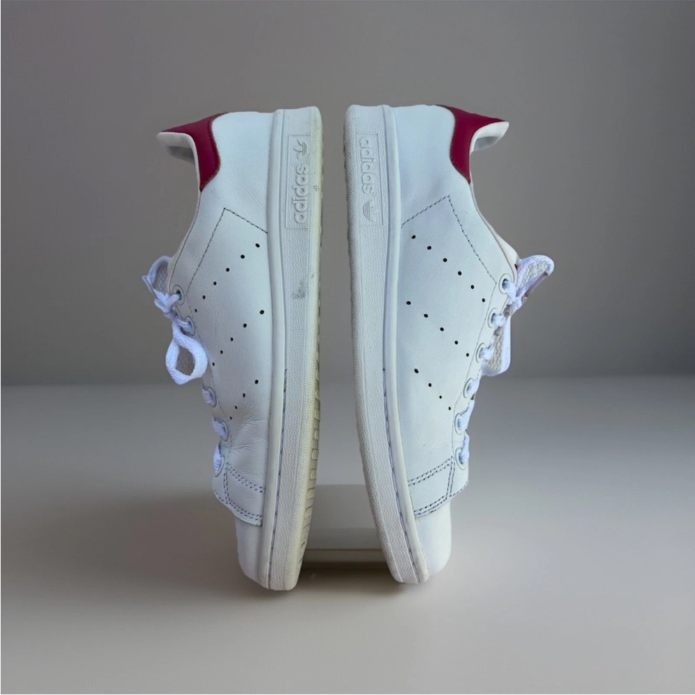 Adidas Stan Smith Sneakers Big Girl Size 6 White Pink - Picture 6 of 10